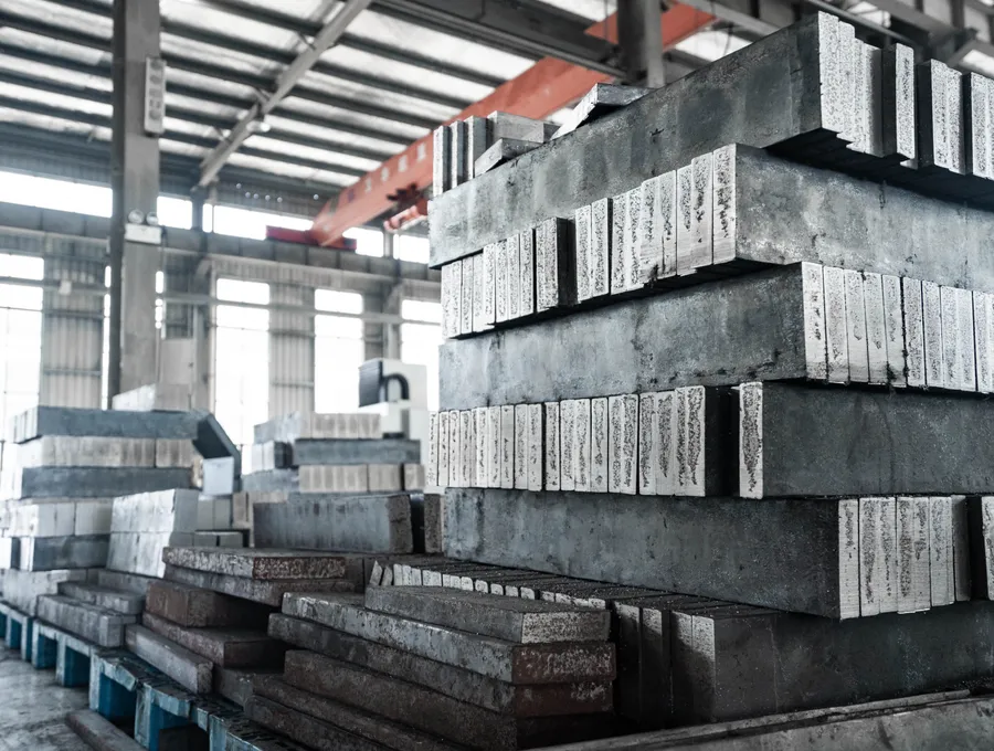 42CrMo steel bar stock in the raw material area