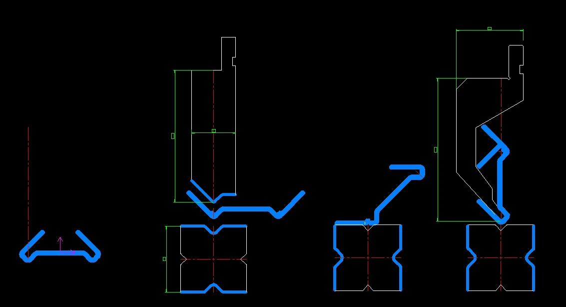 Bending sequence study with a workpiece clearance punch